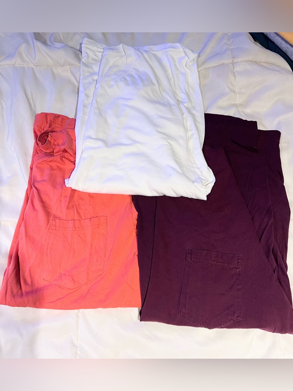 Set of Three Stafford Men's Maroon Crewneck T-Shirts Size L/XL